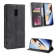 OnePlus 7 atverčiamasis odinis dėklas Vintage Style, juodas