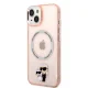 Karl Lagerfeld iPhone 14 Plus dėklas Iconic Karl & Choupette, rožinis