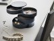 Rotating Jewelry Organizer Box, 4-Tier Round Swivel Storage Case, Black