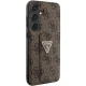 Guess Samsung Galaxy S24 dėklas Grip Stand 4G Triangle Strass, rudas