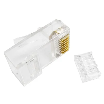 RJ45 moduliniai kištukai UTP Cat6 kabeliui, 8P8C su įdėklu, 100 vnt.