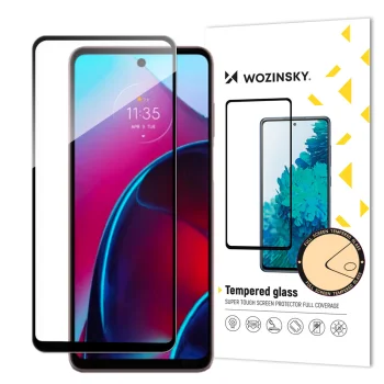 Wozinsky Full Glue apsauginis stiklas Motorola Moto G Stylus 2022, 9H su juodu rėmeliu