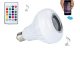 LED RGB lemputė E27 su Bluetooth garsiakalbiu ir nuotolinio valdymo pultu