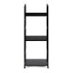 Modernhome CWJ302480L BLACK Wooden Shelf with Metal Frame, 3 Shelves, Black