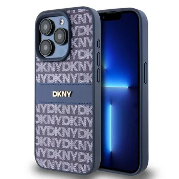 DKNY iPhone 15 Pro Case Mono Stripe & Metal Logo, Blue