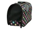 Pet carrier bag for dogs and cats large black polka dot