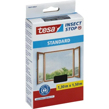 Tinklelis nuo vabzdžių langams Tesa Insect Stop Standard 1,3 m x 1,5 m, antracito (55672)