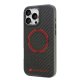 Audi Carbon Fiber Sport Red Circle MagSafe dėklas iPhone 16 Pro Max, juodas