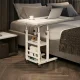Adjustable Mobile Laptop Desk with Shelves 80x40 cm, White