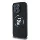 Karl Lagerfeld Silicone Karl&Choupette Heads Ring MagSafe dėklas iPhone 16 Pro Max, juodas