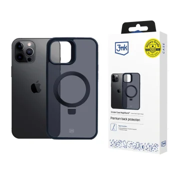 3MK Smoke Case Mag&Stand dėklas, skirtas iPhone 12 Pro Max, juodas
