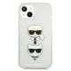 Karl Lagerfeld iPhone 13 mini dėklas Glitter Karl\'s & Choupette, sidabrinis