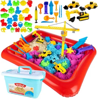 Kinetinio smėlio rinkinys su statybine technika ir formelėmis, 4 kg