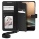 Spigen Wallet S atverčiamasis dėklas Samsung Galaxy S25+ telefonui, juodas