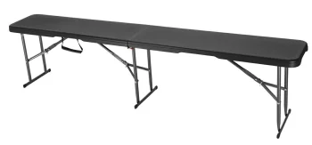 Tvirtas sulankstomas suolas 180 cm renginiams, juodas