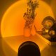 LED saulėlydžio projektoriaus lempa su trikoju, juoda