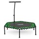 Neo-Sport 1103 šešiakampis fitneso batutas su rankena, 127 cm, žalias