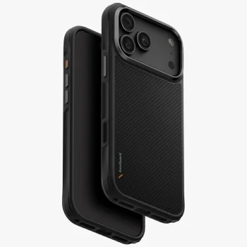 Uniq Keva Magclick Charging telefono dėklas, skirtas iPhone 18 Pro Max / 17 Pro Max, juodas