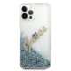 Dėklas iPhone 12 Pro Max telefonui Guess Glitter Vintage Script, mėlynas