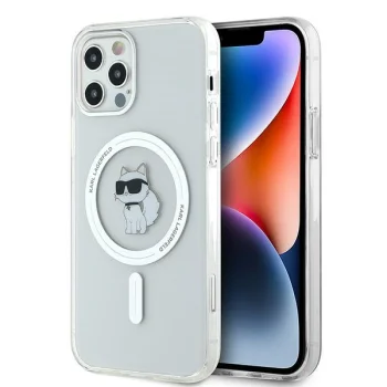 Karl Lagerfeld dėklas iPhone 12 / 12 Pro telefonui IML Choupette MagSafe, skaidrus