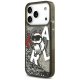 Karl Lagerfeld Liquid Glitter Choupette MagSafe dėklas iPhone 17 Pro Max, juodas