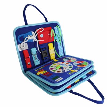 Soft Busy Board for Toddlers Montessori Sensory Activity Book for Ages 1-4, multicolor