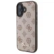Guess Peony Script MagSafe dėklas telefonui iPhone 16 6.1\", rudas