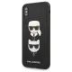 Karl Lagerfeld Saffiano Karl&Choupette Head dėklas iPhone X/XS, juodas