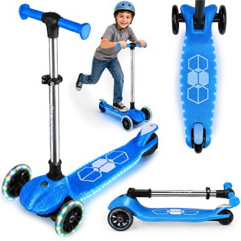 Ricokids Jelly Kids 3-Wheel Scooter with LED, Blue