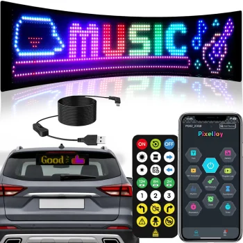 Flexible LED Display Panel for Window 16x64, Bluetooth, Remote, 37.5 x 9.5 cm