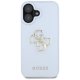 Guess Grained Big 4G Logo dėklas, skirtas iPhone 16, mėlynas