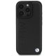 BMW iPhone 16 Pro dėklas Leather Hot Stamp MagSafe, juodas