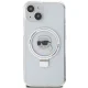 Karl Lagerfeld dėklas, skirtas iPhone 15, su MagSafe Ringstand, baltas
