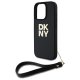DKNY dėklas su riešo dirželiu iPhone 16 Pro telefonui, juodas