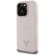 Guess Grained Hot Stamp Peony Triangle Logo MagSafe dėklas iPhone 16 Pro Max, rožinis