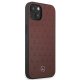 Mercedes dėklas iPhone 13 mini telefonui Leather Stars Pattern, raudonas
