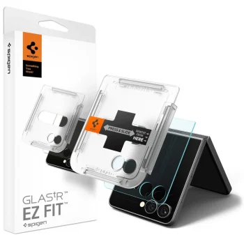 Spigen Glas.TR EZ Fit Screen Protector for Samsung Galaxy Z Flip 7, Transparent