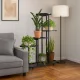 Plant Stand 5 Tier Metal Flower Pot Holder Shelf for Indoor Plants ModernHome, black
