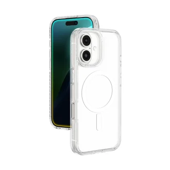 Dėklas AmazingThing Titan Pro Mag su magnetiniu žiedu iPhone 16, skaidrus