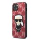 Karl Lagerfeld Monogram Ikonik Patch dėklas iPhone 13 mini telefonui, Raudonas