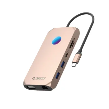 Dokavimo stotelė Orico XCR 12-in-1 USB-C PD 100W 2x HDMI 4K 60Hz VGA RJ45