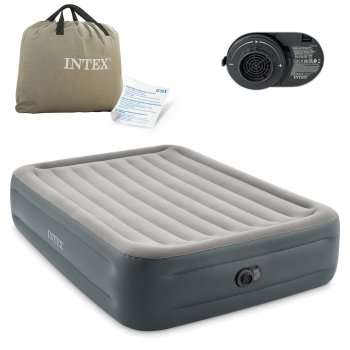Intex 64126ND dvigubas pripučiamas čiužinys su integruota pompa, 203x152x46 cm