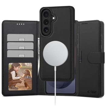 Tech-Protect Wallet MagSafe Case for Samsung Galaxy S26 - Matte Black