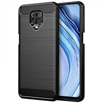 Anglies pluošto rašto TPU dėklas Xiaomi Redmi Note 9 Pro / 9s / Max, juodas