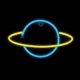 LED neoninis šviestuvas Forever Light SATURN, geltonas ir mėlynas