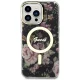 Guess dėklas iPhone 14 Pro Max telefonui Flower MagSafe, juodas