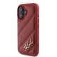 Karl Lagerfeld iPhone 16 dėklas Diagonal Quilted Script, raudonas