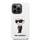 Karl Lagerfeld Silicone Ikonik dėklas telefonui iPhone 14 Pro Max, baltas