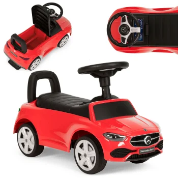 Mercedes C-Class paspiriamas automobilis su garsais, raudonas