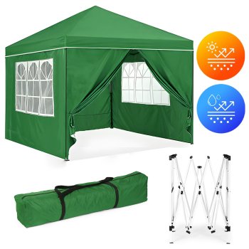 Sodo pavėsinė-palapinė MultiGarden 3x3m su 4 sienelėmis, žalia